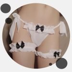 Bow Bandage Ruffles Transparent Underwear Lace Panty-0