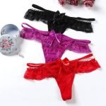 Bow Lace Hollow Out Transparent Panty-0