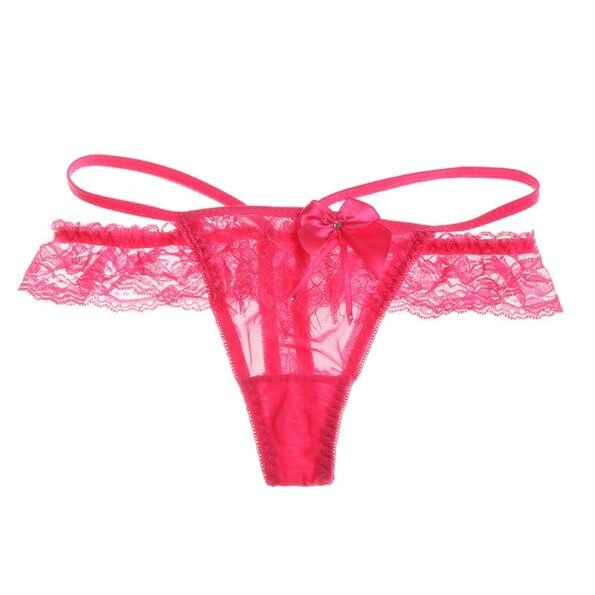 Bow Lace Hollow Out Transparent Panty-9001