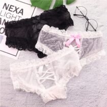 Bow Straps Design Lace Cute Cotton Panty-0