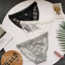 Cute Bow Transparent Lace Hollow Out Panty-0