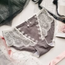 Cute Daisy Lace Panties Bow Seamless Hollow Out Panty-9390