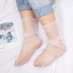 Dot Long Transparent Thin Tulle Socks-0