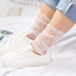 Dot Long Transparent Thin Tulle Socks-0