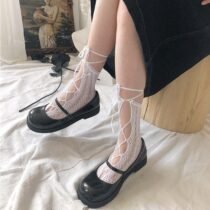 Elastic Cool Transparent Bandage Lolita Socks-9574