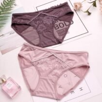 Embroidered Floral Lace Hollow Out Panty-0