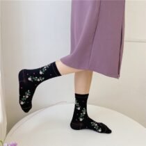 Fashion Flower Long Crew Girls Socks-9750