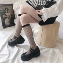 Fishnet Lace SHigh Knee Mesh Socks-0
