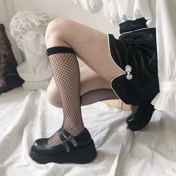 Fishnet Lace SHigh Knee Mesh Socks-9778