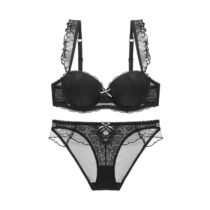 Floral Lace Push Up Underwear Ladies Underwire Bra and Panty Set-10000