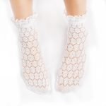 Flower Mesh Thin Short Knee Socks-0