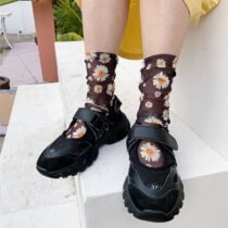 Flower Tulle Daisy Mesh Chiffon Socks-0
