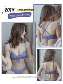 Four Corner Cup Front Strap Push Up Bras Set-10143