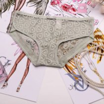 Heart Embroidered Lace Hollow Cotton Panty-10308