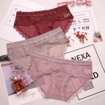 Hollow Out Lace Floral Embroidery Transparent Panty-0