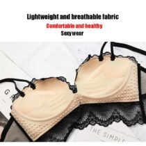 Lace Beauty Push Up No Steel Ring Silk French 1 2 Cup Bra-10680