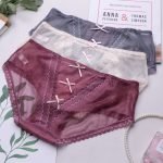 Lace Seamless Bow Breathable Transparent Panty-0