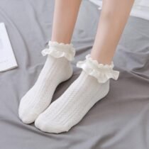 Lolita Cotton Sweet Heart Lace Socks-11711