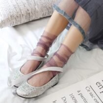 Long Tulle Korean Transparent Mesh Socks-0