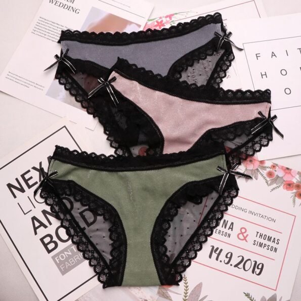 Luxury Solid Seamless Bow Stamping Panty-11945