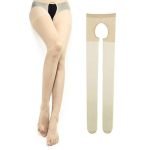 Open Crotch Tights Elastic Crothless Pantyhose-0