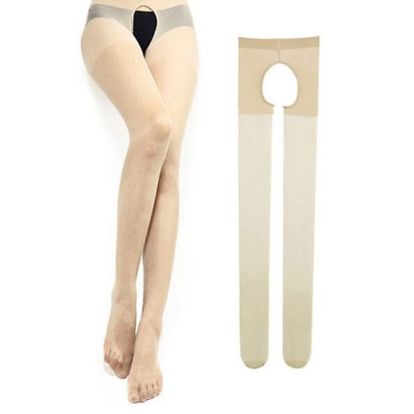 Open Crotch Tights Elastic Crothless Pantyhose-12206