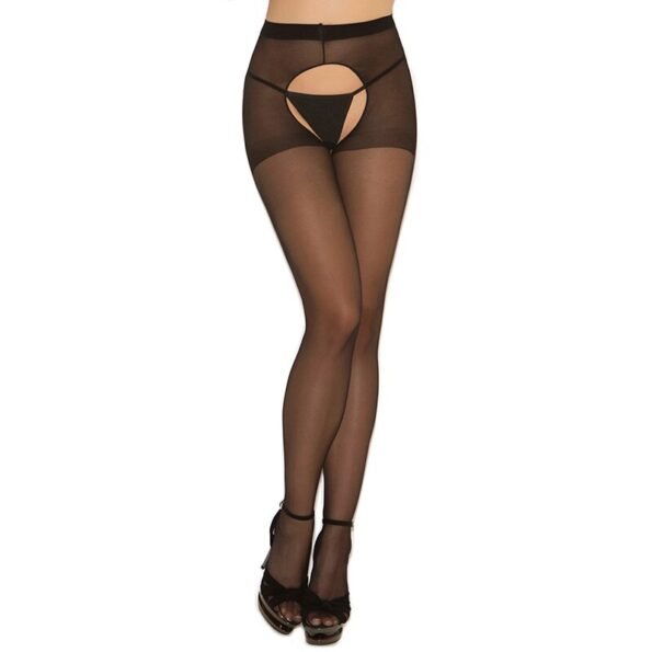 Open Crotch Tights Elastic Crothless Pantyhose-12208