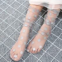 Polka Dot Tulle Fishnet Transparent Long Socks-12360