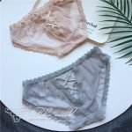 Seamless Lace Hollow Out Cross Ruffle Panty-0