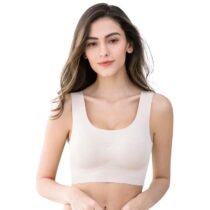 Seamless Vest Ultra-thin Sleep Anti-Expanding Wire Free Anti-Shock Bras-0