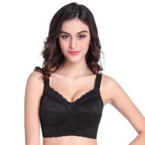 Solid Full Cup Wire Free Minimizer Underwear Thin Cup Bra-13209