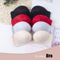 Strapless Non-slip Invisible Detachable Adjustable Push Up Strap Bra-0