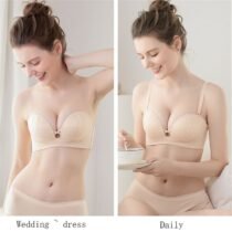 Strapless Non-slip Invisible Detachable Adjustable Push Up Strap Bra-13400