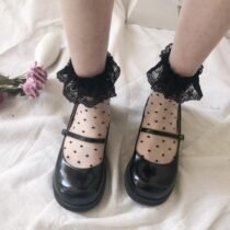 Sweet Lace Dot Lolita Thin Short Socks-0