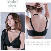 Thin Wire Free Bralette Push Up gather deep V-shaped Adjustment Bra-13912