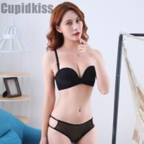 Trapless Non-slip Gathered Adjustment Inner no Underwire Invisible Bra Set-0