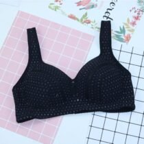 Wireless Push Up Embroidery Lace Thin Cup Bra-0