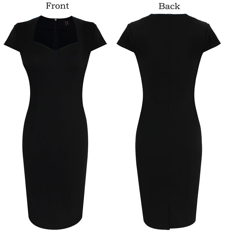 Crossdresser Square Neck Elegant Cocktail Party Slim Fitted Pencil Dress