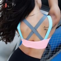 Bralette Push Up Bras Padded Tops Vest Back Cross Compression Sportswear-0