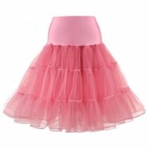 High Waist Pleated Tutu Skirt Retro Vintage Petticoat Crinoline Under Skirt-0