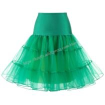 High Waist Pleated Tutu Skirt Retro Vintage Petticoat Crinoline Under Skirt-15413