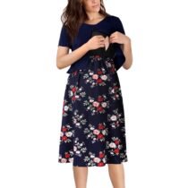 Polka Dot Floral Plaid Zipper Pleated Party Skater A-Line Dress-15691